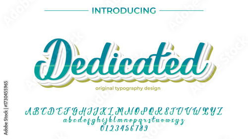 Dedicated - Elegant 3D Script Font with Handwritten Style for Modern Typography and Branding