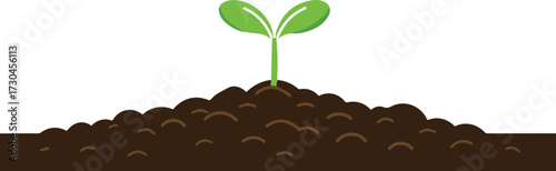 Fresh green seedling sprouting from rich soil, symbolizing growth, renewal, and the promise of spring, perfect for nature or sustainability projects