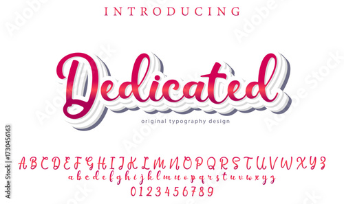 Dedicated - Elegant 3D Script Font with Handwritten Style for Modern Typography and Branding