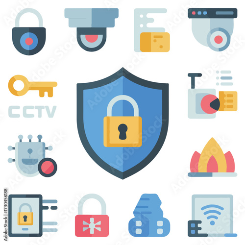 Hacker Prevention and Cyber Attack Security Icons