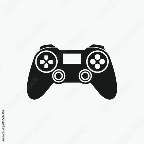 Joypad Game Controller Silhouette on White Background