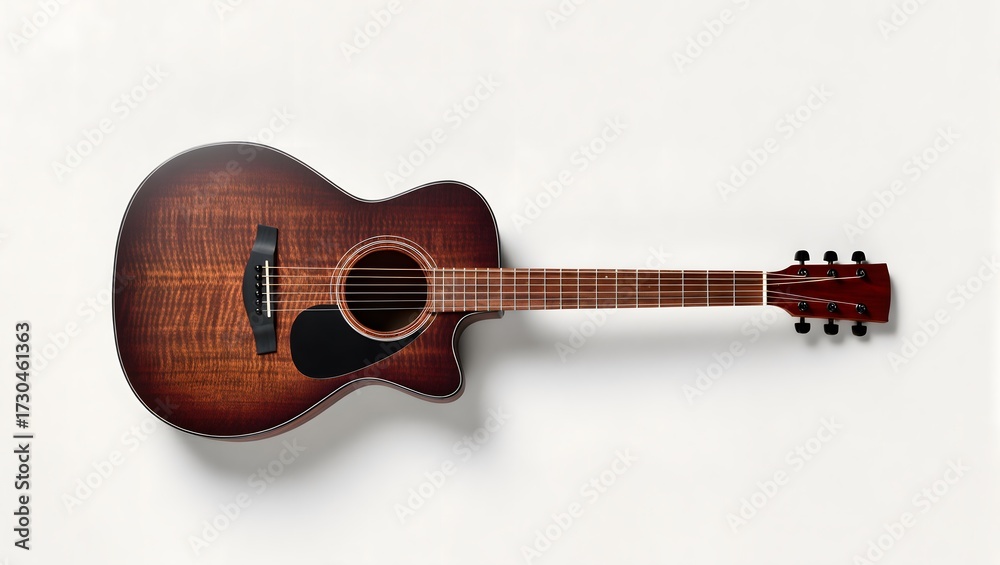 Fototapeta premium acoustic guitar on white background