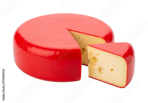Edam cheese isolated on transparent background
