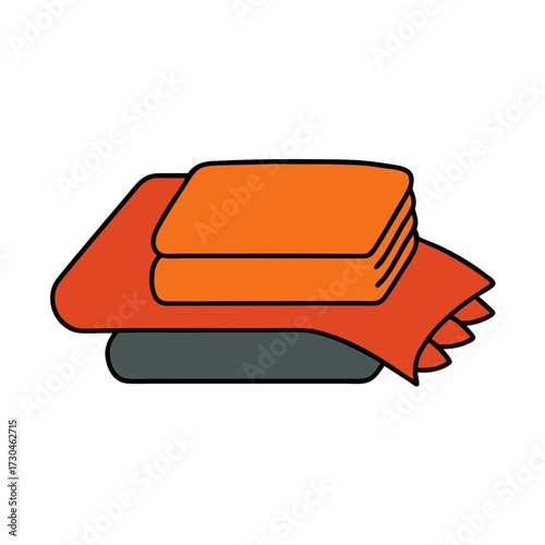 Cozy bedroom vector illustration stacked pillows decorative bedding home comfort isolated graphic design
