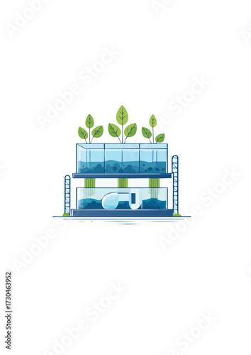 Modern vertical farming system for sustainable agriculture, showcasing innovative indoor plant cultivation and eco-friendly food production technology