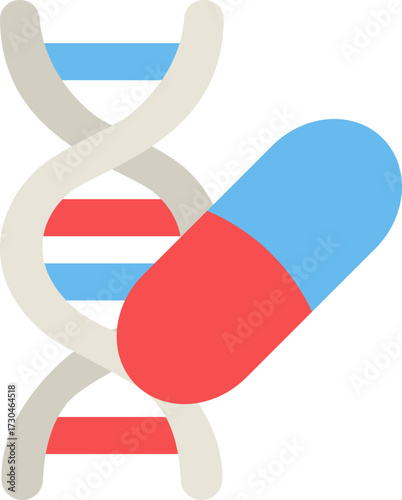 DNA Supplement Flat Icon