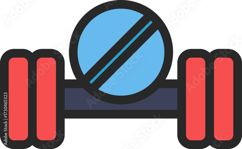 Dumbell Pill Filled Line Icon