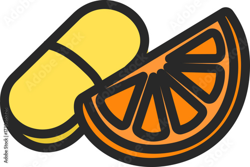 Vitamin C Filled Line Icon