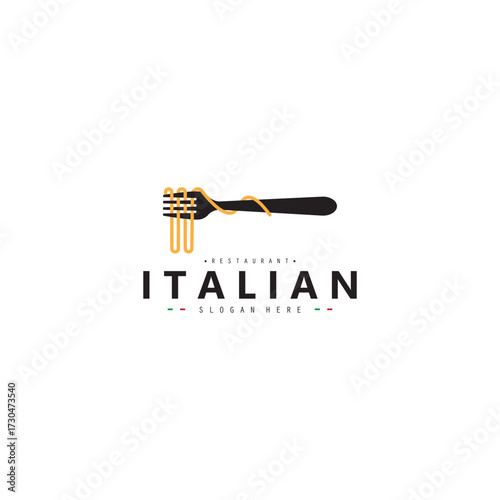 Italian food  logo, italian restaurant logo design illustration vector