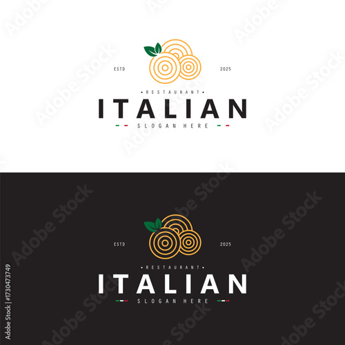 Italian food  logo, italian restaurant logo design illustration vector