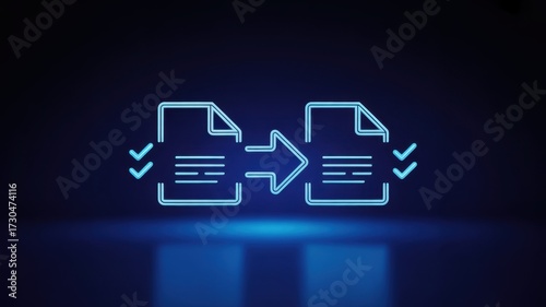Data Transfer and Transformation: A digital illustration that captures the process of data transition and format adjustment.