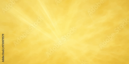 Bright yellow abstract background with grunge rays and sunlight burst
