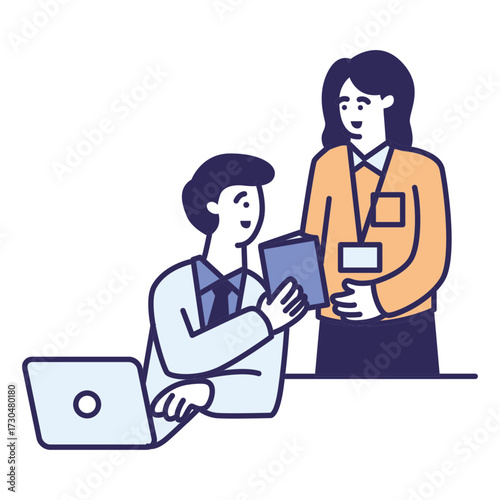checking work from worker illustration vector design