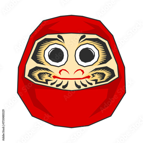 An illustration of red Daruma doll