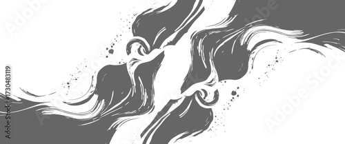 Vector brushes txture of a black brick wall with cracks and scratches vector..