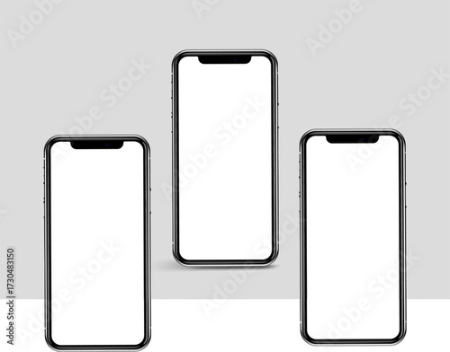 Realistic smartphone mockup mobile phone vector with isolated background show mobile app