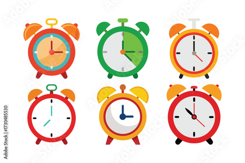 Alarm Clock Vector Illustration set