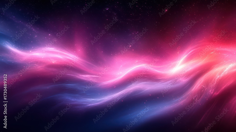 Fototapeta premium Pink, blue nebula swirls cosmic space background