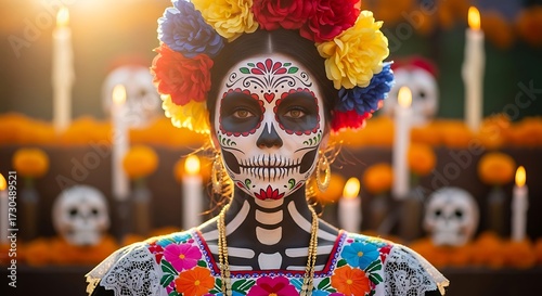 Day of the Dead Skull Makeup.