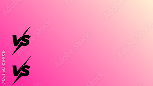 Versus pink gradient competition concept image for comparison and battle, showdown, challenge, rivalry, contest