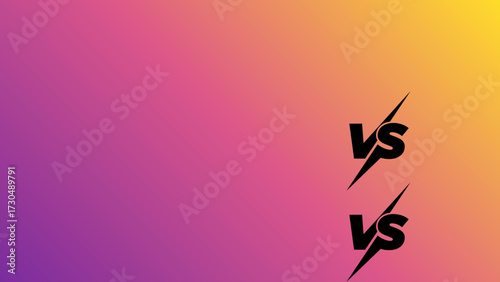 Versus screen template with vibrant gradient for comparison videos and battle content with lightning effects