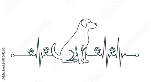 dog heartbeat, dog ecg line, one line dog, dog paw prints, heartbeat with dog, minimalist dog, dog lover design, paw print heartbeat, sitting dog line art, dog ecg heartbeat, dog life heartbeat, pet h