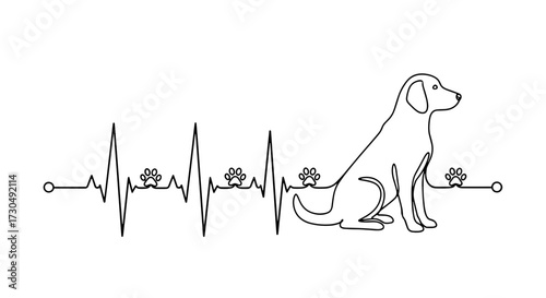 dog heartbeat, dog ecg line, one line dog, dog paw prints, heartbeat with dog, minimalist dog, dog lover design, paw print heartbeat, sitting dog line art, dog ecg heartbeat, dog life heartbeat, pet h