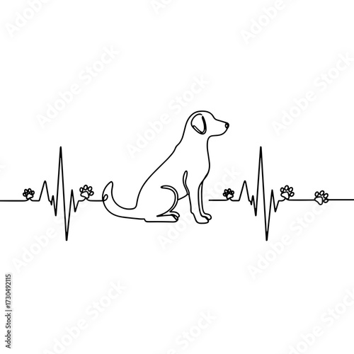dog heartbeat, dog ecg line, one line dog, dog paw prints, heartbeat with dog, minimalist dog, dog lover design, paw print heartbeat, sitting dog line art, dog ecg heartbeat, dog life heartbeat, pet h