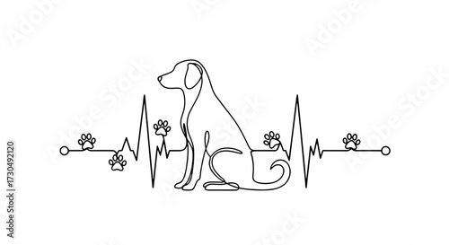 dog heartbeat, dog ecg line, one line dog, dog paw prints, heartbeat with dog, minimalist dog, dog lover design, paw print heartbeat, sitting dog line art, dog ecg heartbeat, dog life heartbeat, pet h