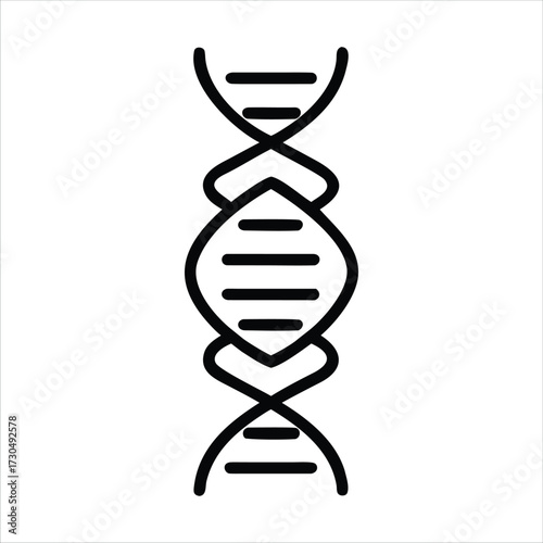 Stylized dna double helix icon simple genetic code science symbol clean outline