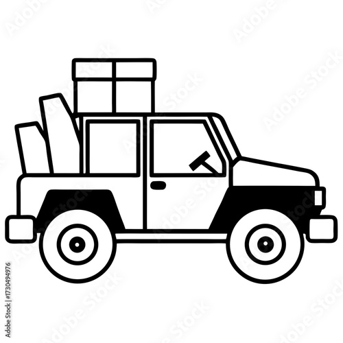 Truck carrying gifts and cargo for delivery