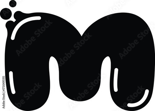 Dynamic Vector Art Action Featuring a Bold Black Silhouette of the Letter 'M' in a Creative Environment for Graphic Design and Digital Projects
