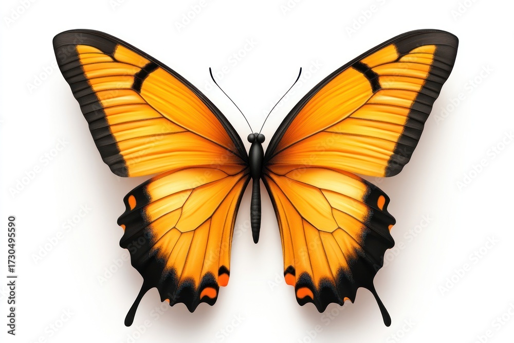 Obraz premium A Vivid Orange Butterfly with Black Wing Borders