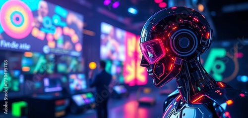 AI-powered content creation, futuristic tech concept,  data,   search engine optimization