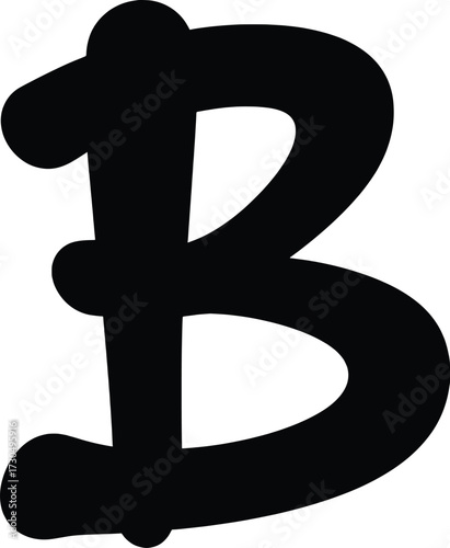 Dynamic Vector Illustration of Bold Black Letter B in Creative Design Context, Graphic Art, Digital Environment, Modern Aesthetic, High-Resolution Concept