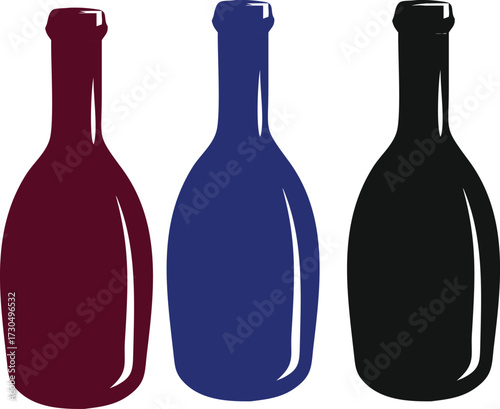 set of wine bottles
