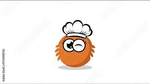 Cute chef crab illustration