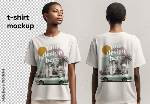 T-shirt mockup front and back