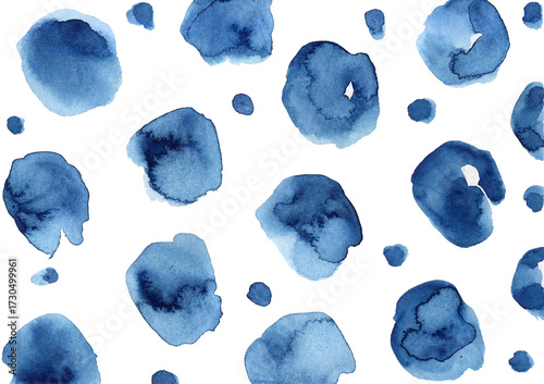Indigo navy blue pattern abstract grunge and splash watercolor beautiful shibori tie dye isolated elements