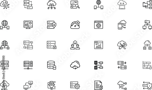 Diverse collection of abstract hand-drawn line art icons for general use
