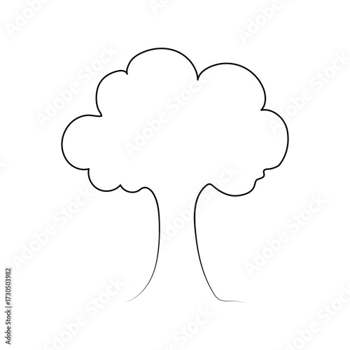 One line drawing of a tree