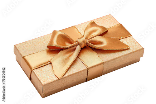 Gold Gift Box with Glitter and Bow