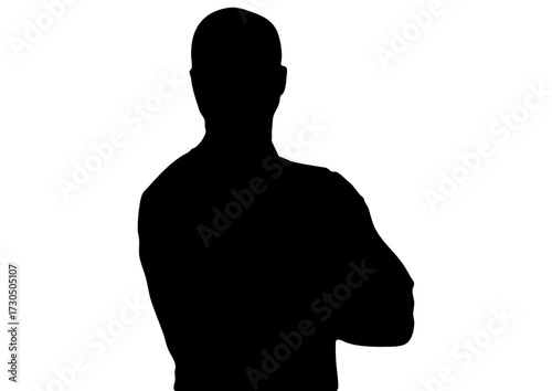 腕組みをする男性のシルエット10