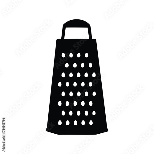 Silhouette of a box grater, a common kitchen tool for food preparation, grater silhouette vector illustration