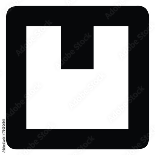 Box Silhouette Vector Icon Design