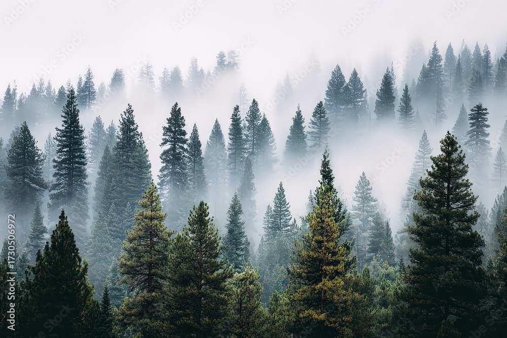 Obraz premium Misty Forest Landscape Pixel Art