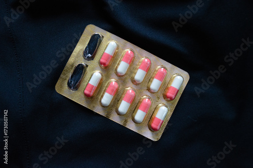 vitamins in capsules in a package