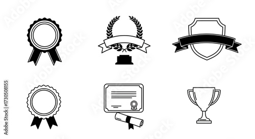 Elegant Vector Set Awards, Certificates, and Trophies for Recognition