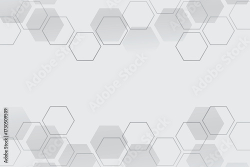 futuristic transparent gradient hexagon pattern  abstract on gray background