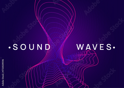 Discotheque Magazine. Night Club Concert Graphic. Trance Invite. Blue Techno Poster. Dance Flyer. Electronic Beat Illustration. Violet Party Set. Green Discotheque Magazine